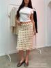 2025 Holiday Style Low Waist Polka Dot Color Block Woven Skirt
