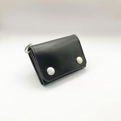 Tochigi Leather Trucker Wallet Double Flap Short Size Black