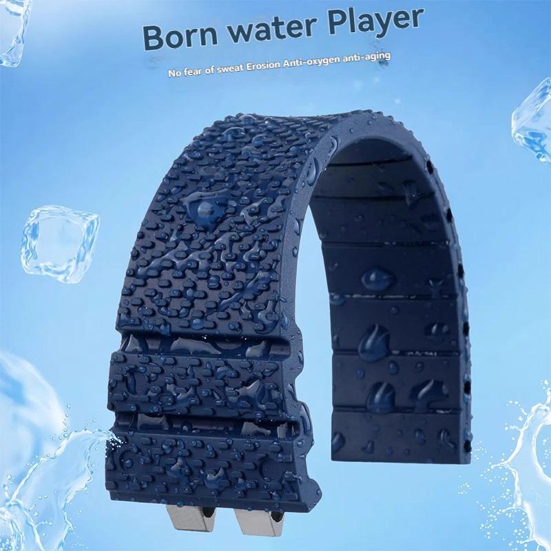High quality fluororubber watch strap For G-SHOCK Casio 35/50 anniversary small silver block GMW-B5000 series accessories