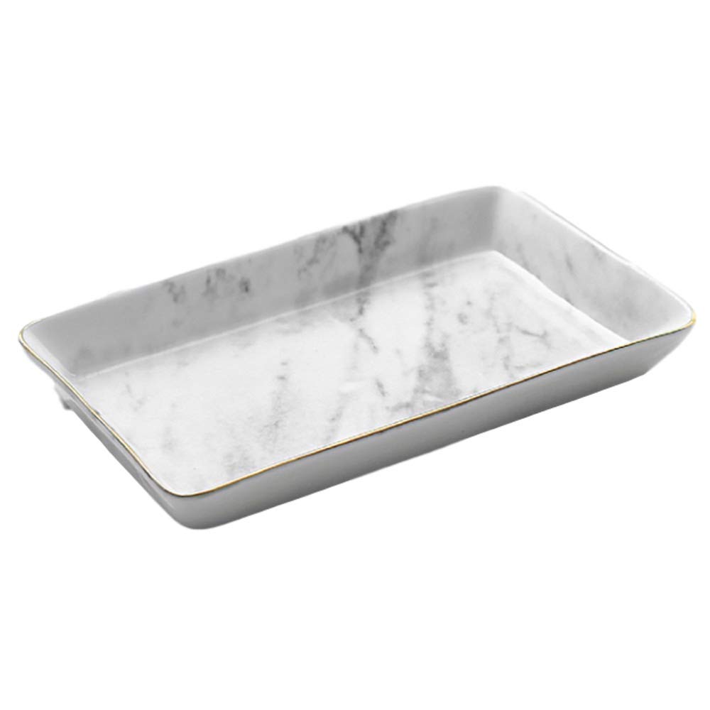 

Rubonarie Ceramic Accessory Tray, Rectangular (Marble-Eye, Large)