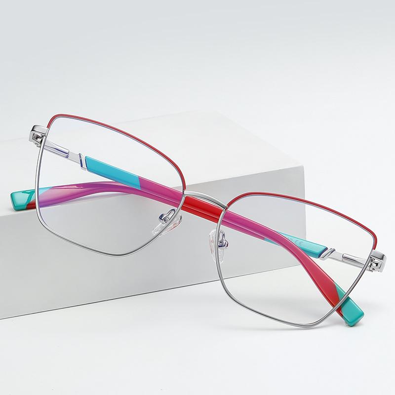 Metal Colorful Cat Eye Reading Glasses Women Blue Light Blocking Presbyopia Eyewear Fashion Computer Glasses