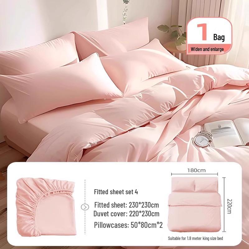 Disposable Bedding Set: Fitted Sheet, Duvet Cover, Pillowcase - Perfect for Travel and Hotel Stays. Non-Pure Cotton.