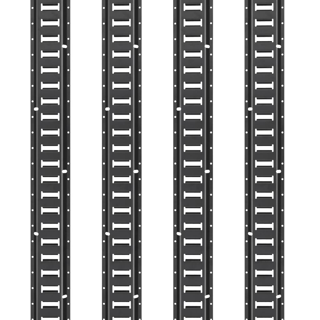 VEVOR E Track Tie-Down Rail Kit, 18PCS 5' E-Tracks Set Includes 4 Steel Rails & 8 O-Ring Anchors & 4 Tie-Offs with D-Ring & 2