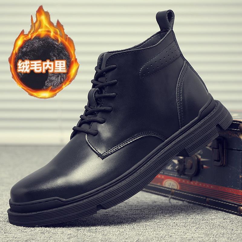 

Fashion Cowhide Men s Motorcycle Boots High Top British Style Retro Chelsea Boots Workwear Boots 38