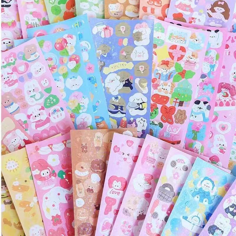 100 Sheets Cartoon Collage Laser Student Diy Decorative Scrapbooking Journals Stationery Supplies Kawaii Handbook Stickers