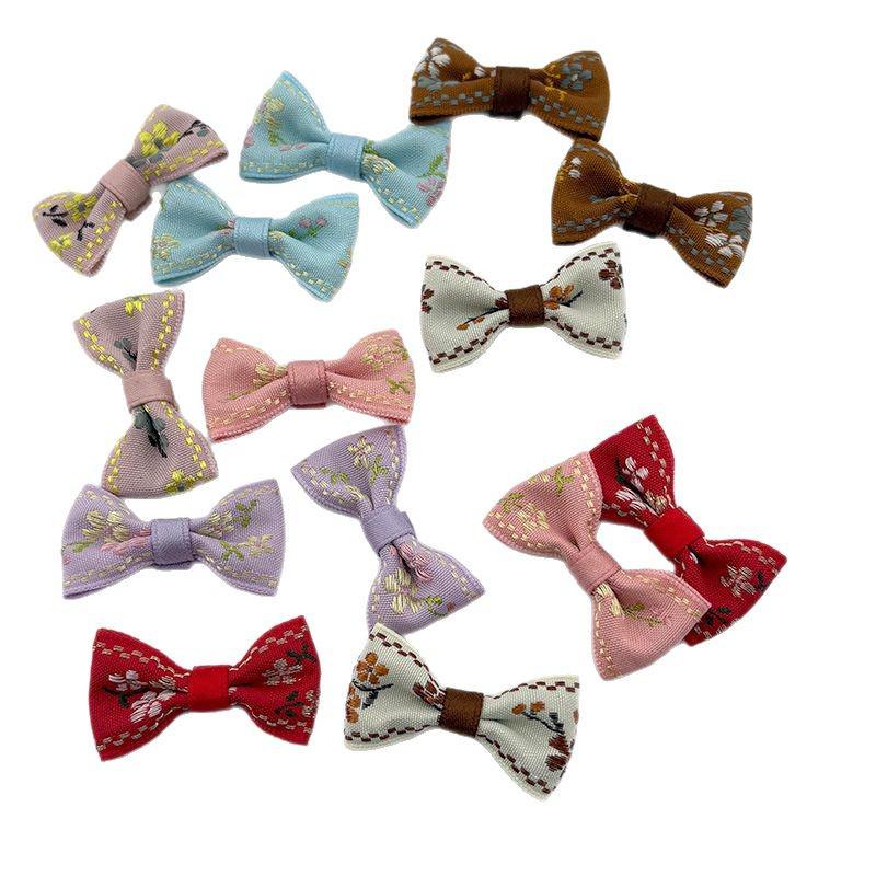 Chinese Floral Embroidery Bow: DIY Accessories for Children's Hair, Clothing, Shoes, Hats, Gifts, and Decorations.