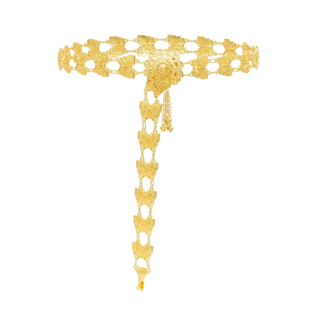 Rhomb Tassel Belly Chain Butterfly Thai Body Jewelry Fashion Hollow Waist Chain  Boho Gold Butterfly Style