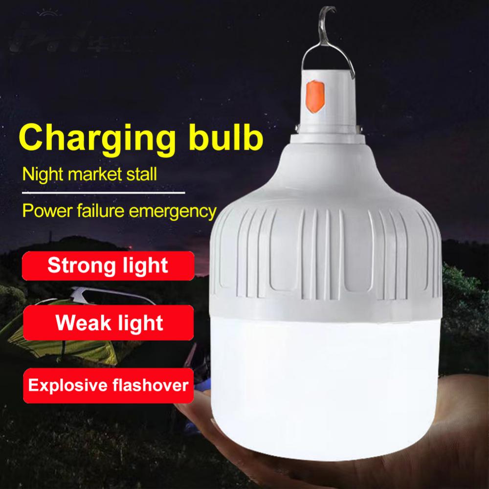 LED Rechargeable Bulb Outdoor Camping Artifact Household Power Outage Super Bright Rain Proof Rechargeable Emergency Light