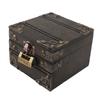 Large Jewelry Box Large Capacity Antique Durable Wood Dark Grey Vintage Jewelry Box with Metal Lock