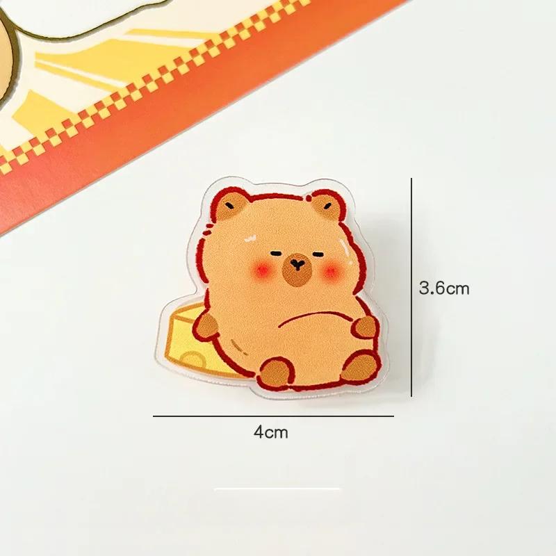 1 STÜCK Neuer Trend Niedlicher Cartoon Capybara Acrylclip Kreative Studententest Büroklammer Snack-Verschlussklammer Bürodokument Pillenbinder
