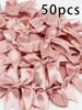 50pcs, Ribbon Bow Craft Bow Pink White Floral Gift Tie Wedding Decoration Bow Bow DIY Birth Party Baking Decoration