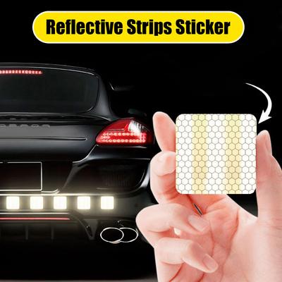 Car Reflective Strips Sticker Adhesive Safety Mark Warning Tape Bike Automobile Motorcycle Car Styling Anti Scratch Stickers