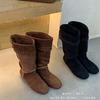 French Retro Long Fashion Boots 2025 Autumn and Winter New Versatile Thick Heel Two Wear Thin Boots