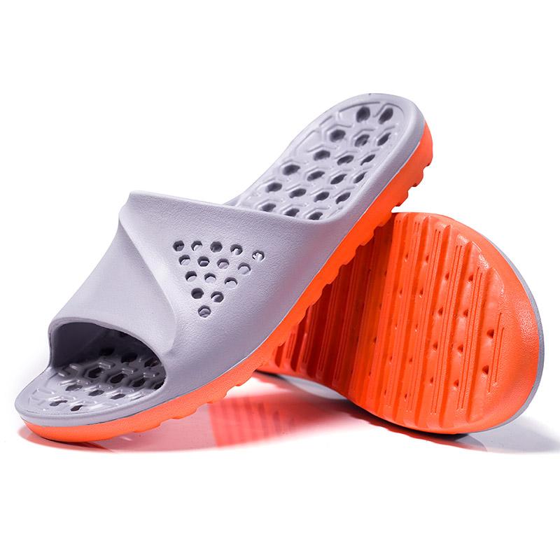 Men's Slippers With Flat Feet Hollow Bathroom Leaking Quick-drying Massage Soles Lightweight Sandals