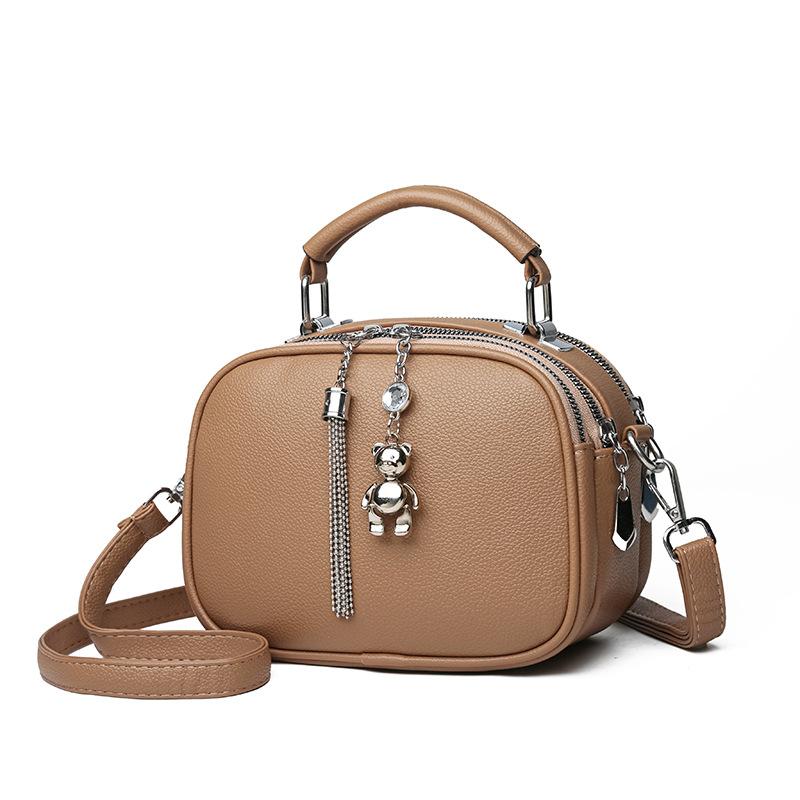 Mom   new bear pendant women's  hand casual simple atmosphere crossbody shoulderbag