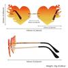 UV400 Protection Flame Love Sun Glasses Rimless Party Favor Eyewear  for Women & Men