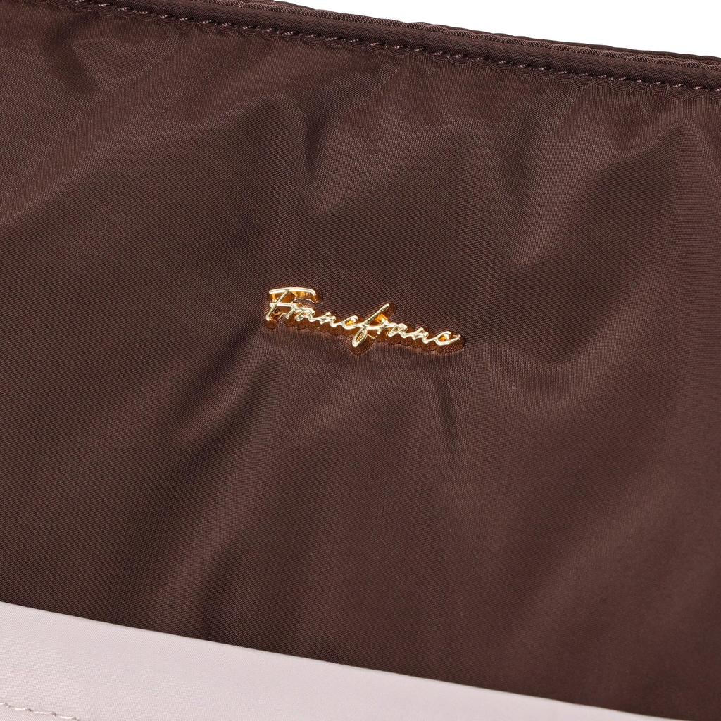 Francfranc Modern Palette Travel Bag, Brown and Pink, Carry-on Tote Bag, 3-Way Shoulder Bag with Drink Holder