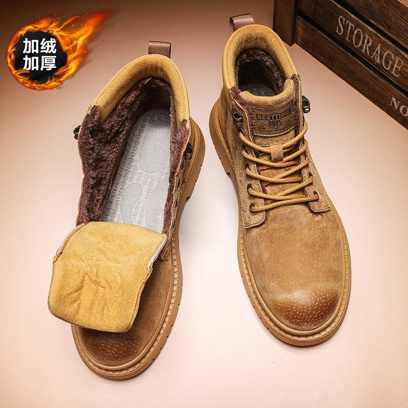 2025 Autumn New Men's Shoes European and American Style High-top Martin Shoes Fashion Trendy Casual Shoes Comfortable Tooling Shoes