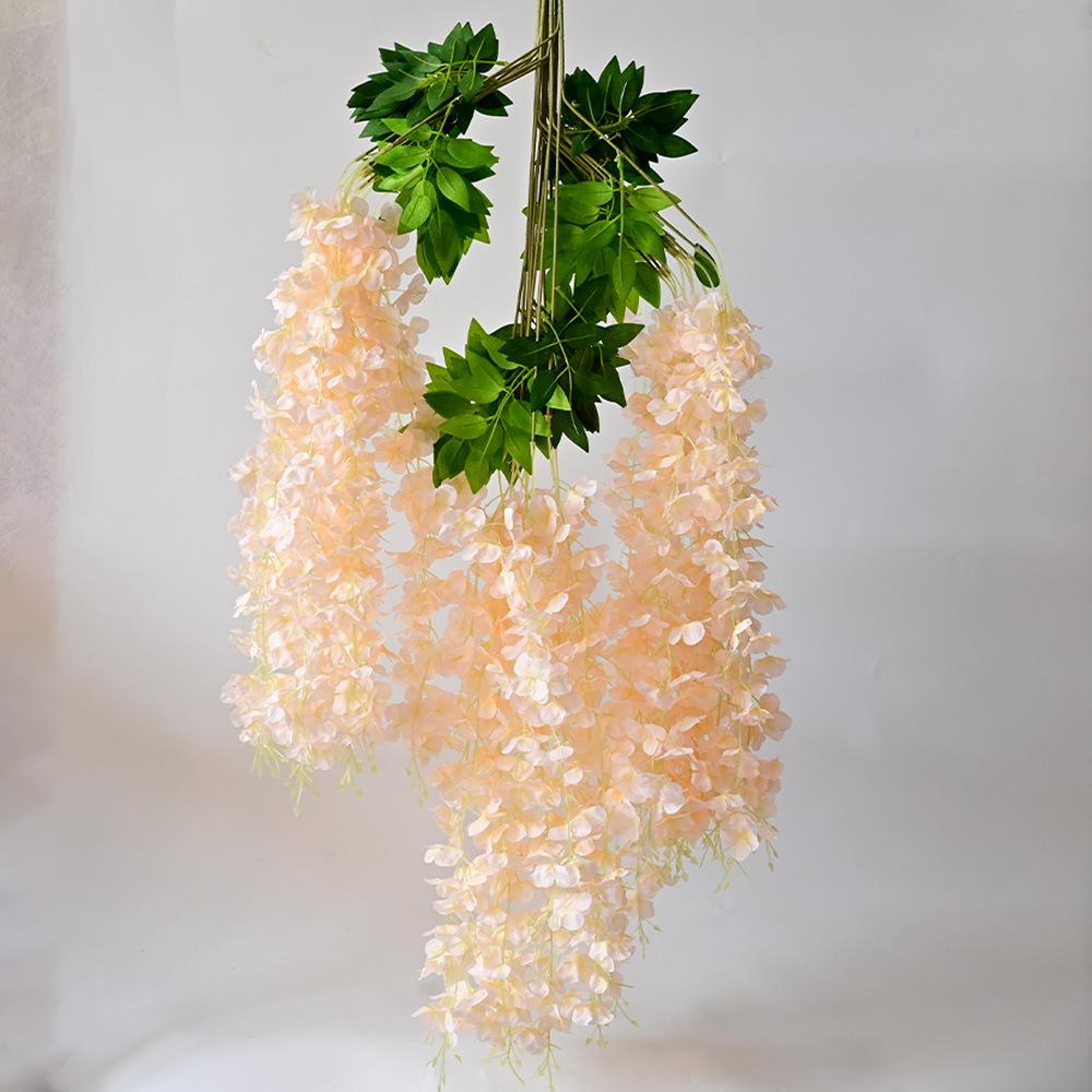 Simulated 6-Leaf Wisteria Flower Fake Flower Violet Ceiling Flower Wisteria Wedding Flower Decorative Vine Decorative Flower Vine
