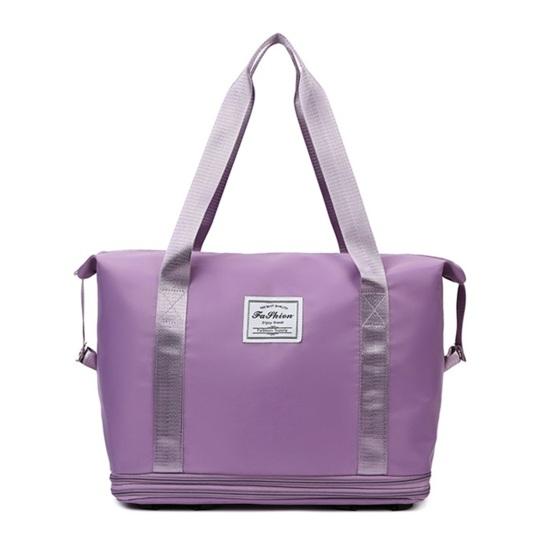 Expandable Rolling Duffle with Wheels Foldable Travel Large Capacity Double Layer Luggage Bag