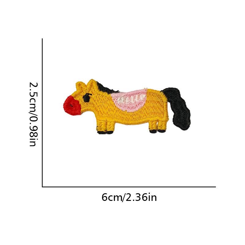 10PCS/Set Cartoon Pony Patten DIY Clothing Accessories Funny No Adhesive Backing Playful Patch Multi-Function 6 Styles