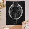 Cat Divination Tapestry Wall Hanging Tarot Cat Black Tapestries Mysterious Decoration Home Decoration Hippie Mattress Dorm Room