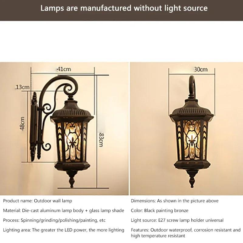 Wasserdichte Wandleuchte im europäischen Stil Retro Vintage Verandalampe Europa Außenwandleuchte Amerikanischer Stil Retro Außenleuchte