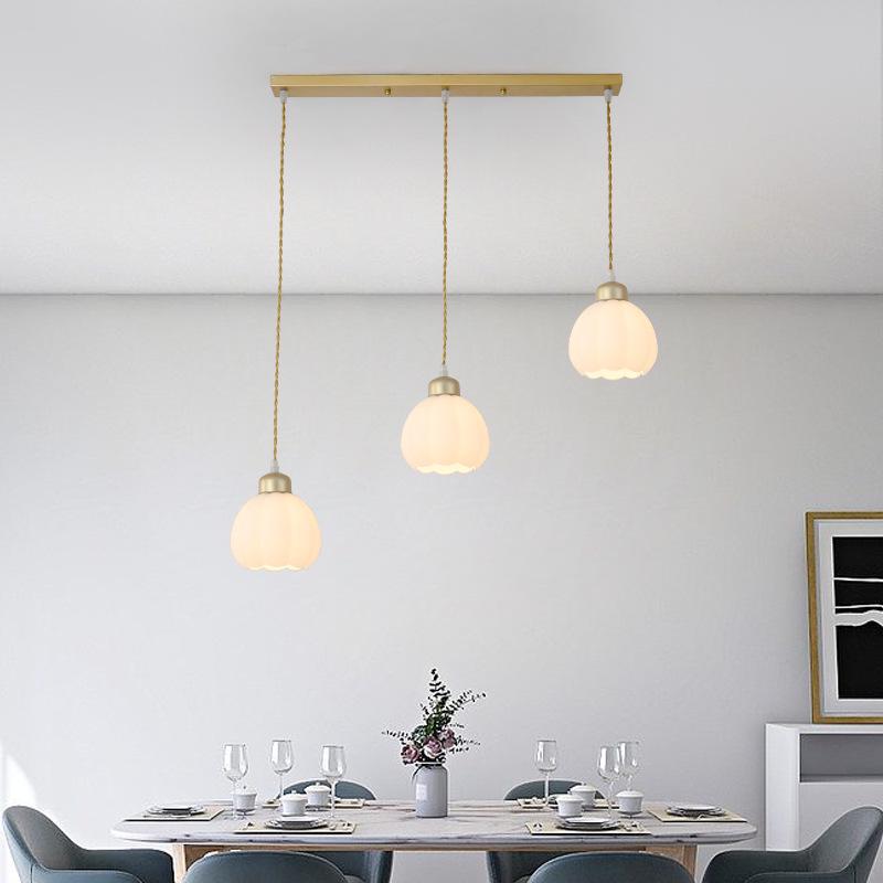Nordic Modern Three-Head Glass Chandelier for Dining & Bar