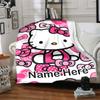 Customizable HelloKitty15 Throw Blanket – Personalized Name, All-Season Cozy Snug Blanket, Machine Washable, Personalized Blanket