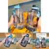 Large Capacity Transparent Sports Water Bottle Portable Strap Straw Pc Plastic Drinking Cup 2200ml Wholesale