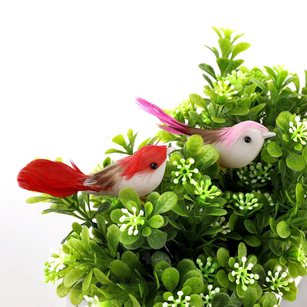 24pcs Simulation Bird Ornament Colorful Exquisite Lifelike Mini Artificial Foam Bird Decoration for