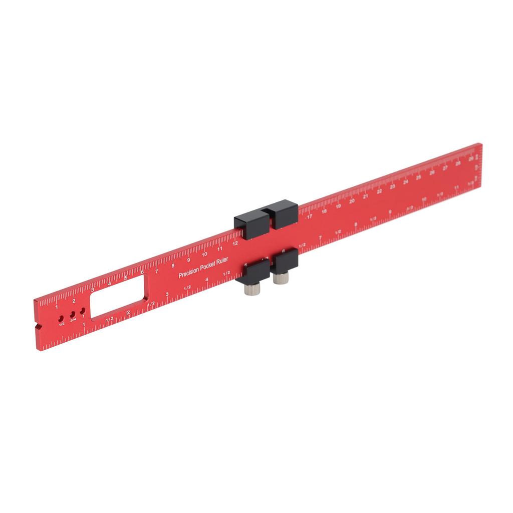 300mm Woodworking Scribing Ruler Aluminum Alloy Woodworking Pocket Slide Stop Marking Ruler
