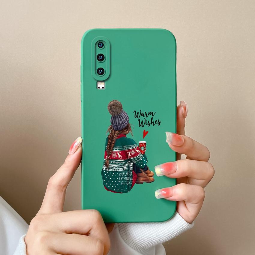 Compatible For Huawei P60 Y5 Y6 Y7 Y9 Y9A P30 P40 Trendy Girl Phone Case Lens Protection Soft Liquid Silicone Anti Drop Shell For Huawei Bumper Cover