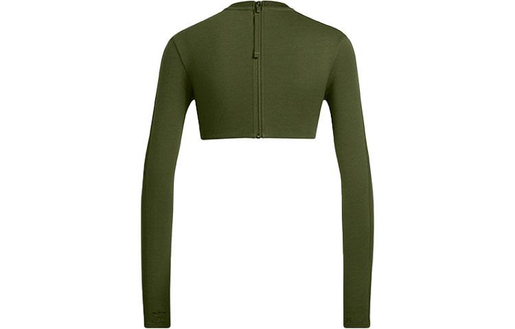 Women's Adidas Ivy Park Halls Of Ivy Long Sleeve Crop Top Wild Pine