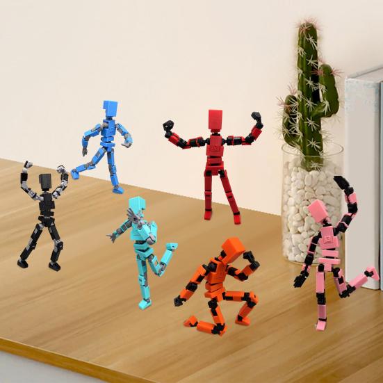

3D-печатная фигурка робота с аксессуарами Многосуставной робот фиолетовый