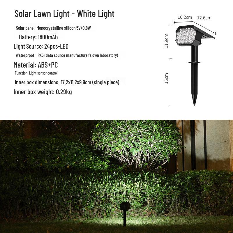 Waterproof Solar Powered Outdoor Lawn Spotlight