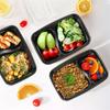 20Pcs Two Grid Lunch Box Disposable Portable Lunch Box Microwave Heating Tableware Stackable Plastic Food Storage Container