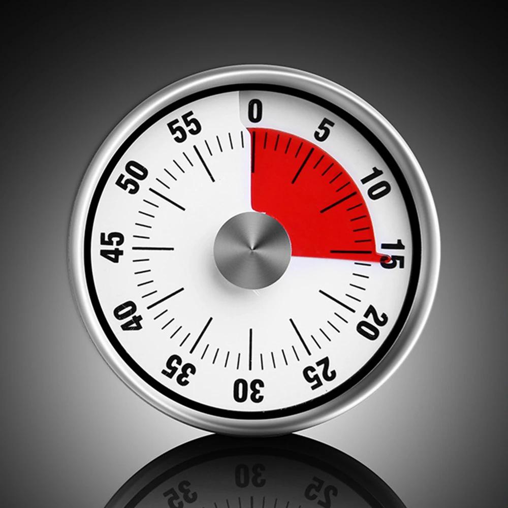 New Stainless Steel Visual Timer Mechanical Kitchen Timer 60-Minutes Alarm Cooking Timer With Loud Alarm Magnetic Clock Timer