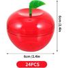 24 Pcs Red Apple Container Candy Boxes Plastic Bobbing Apples Decorative Fillable Ornaments for Gift Wrap, Xmas Tree Decorations, Wedding Holiday