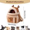 Elk Shape Dog Carrier Bag Winter Warm Puppy Backpack Pet Outgoing Bag for Small Dogs Cats Travel Hiking Airplane Indoor Outdoor