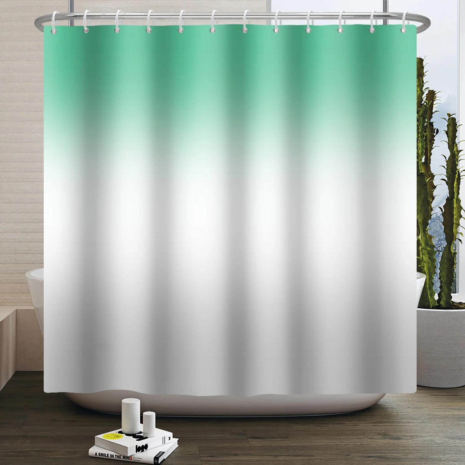 Solid Color Ombre Shower Curtain for Bathroom Gradient Textured Modern Abstract Elegant Chic Waterproof Shower Curtain With Hook W120xH180cm