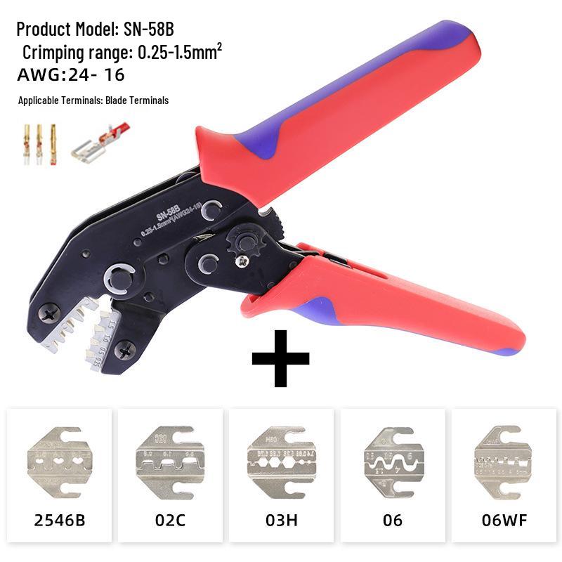SN-58B Ratchet Crimping Tool Set with Multiple Jaw Options