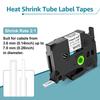 3-10PCS Heat Shrink Tubes Label Compatible for Brother HS HSe-231 Hs-631 5.8/11.7mm Label Tape For P-Touch PT-1010 Label Printer