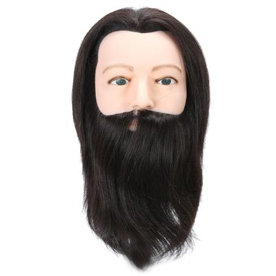 Salon Männlicher Mannequinkopf Echthaar Übungsfriseurtrainingskopf für Styling