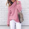 Women's Autumn Knit Sweater Solid Color High Neck Ribbed Top One Shoulder Sexy Loose Fit Oversized