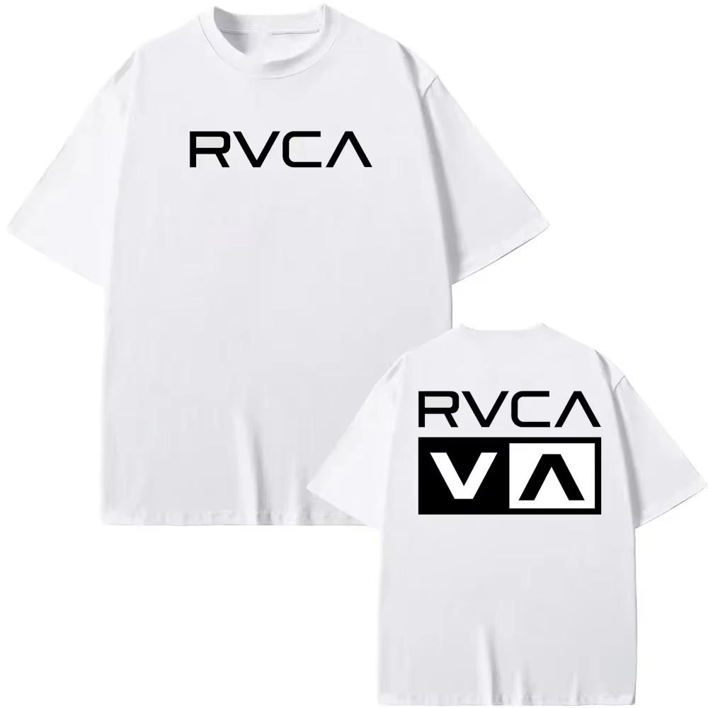 RVCA T-Shirt Schwarzes T-Shirt Sommer Baumwoll-T-Shirt Sommer Kurzarm Mode Herren Damen Design Marken-T-Shirt Top Streetwear Kleidung