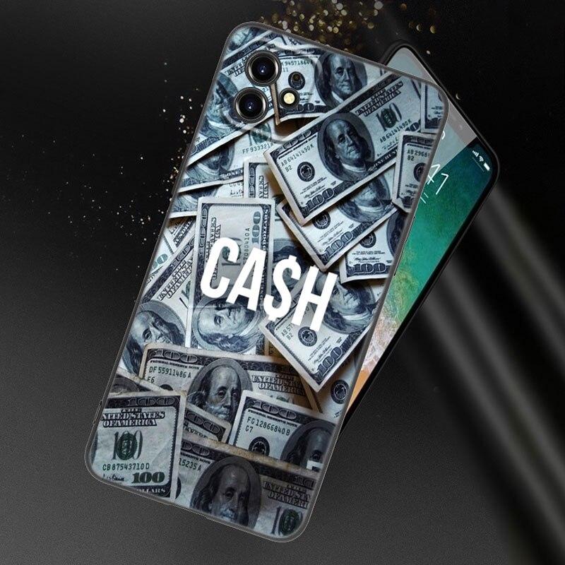 Money Dollars Gold Coin Phone Case For Apple iPhone 13 12 Mini 11 Pro XS Max XR X 8 7 6S 6 Plus SE 2022 2020 5S 5 Black Cover