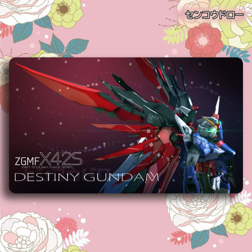 Senkou Draw Anime Mobile Suit Gundam Destiny Gundam Card Game Playmat Mousepad with Storage Case, Universal for TCG, Moe, No Card Frame (60cm x 35cm x