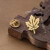Stainless Steel Maple Leaf Brooch, Hollow Leaf Design with Branching Edge and Vein Details,