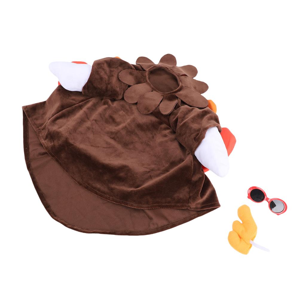 Thanksgiving Turkey Porch Goose Outfit Plush Cute Fall Turkey Porch Goose Costume for Garden Yard Lawn Statue Decor   Brown